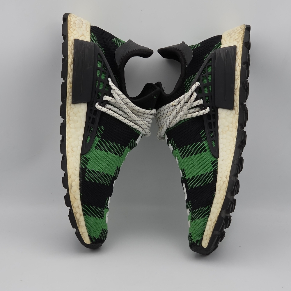 Adidas Pharrell x Billionaire Boys Club NMD Hu Trail Green Plaid Sneakers - Picture 7 of 9